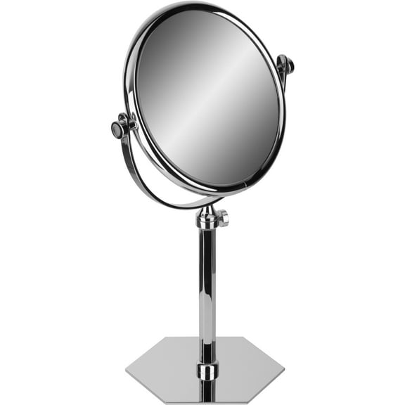 AGM Home Store Hexagonal Table Double Sided Extendable Cosmetic Makeup Magnifying Mirror