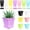7 Colors, variant on 24 Pack Plastic Square Nursery Pots 3 Inch Plastic Plant Pots,Flower Pot with Tray Saucer for Indoor Outdoor Garden Office Decor