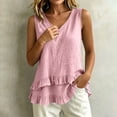 thumbnail image 6 of jjayotai Tank Tops for Women Casual V Neck Ruffle Hem Babydoll Tanks Sleeveless Flowy Peplum Tops, 6 of 6