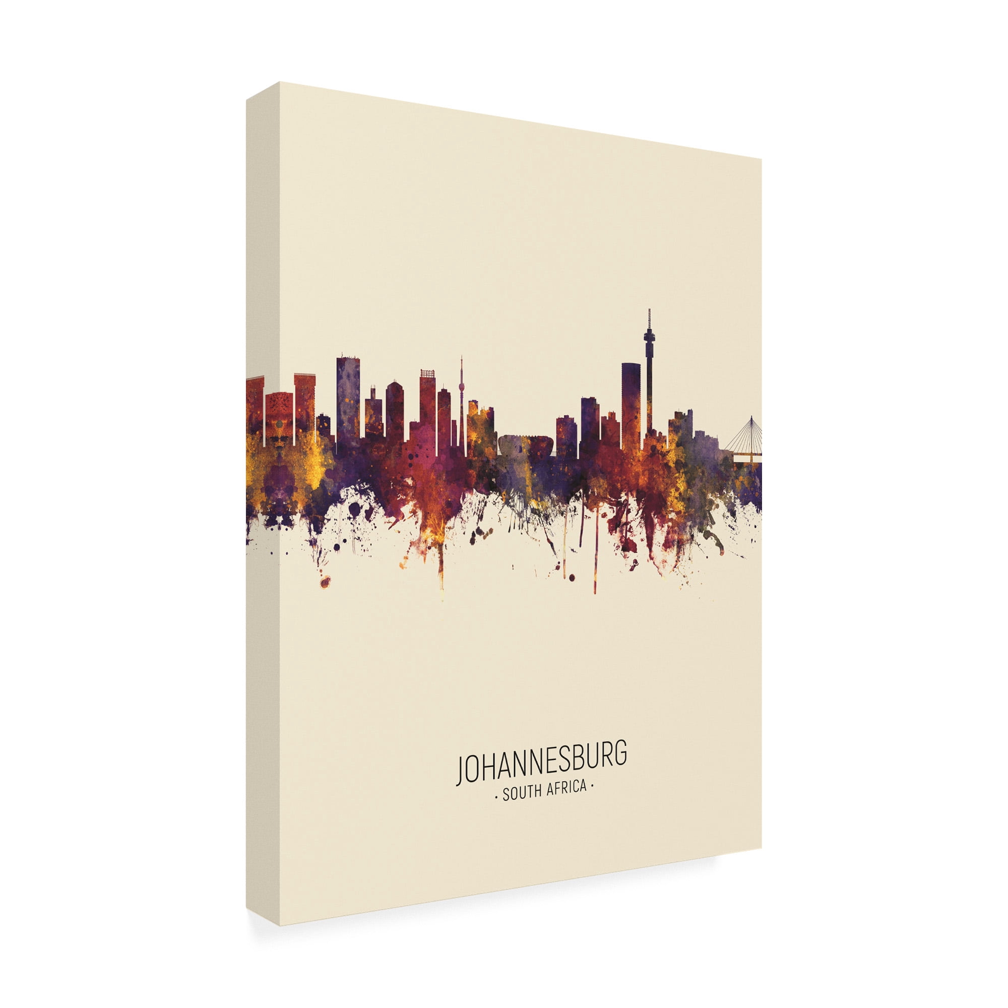 Trademark Fine Art 'Johannesburg South Africa Skyline Portrait III' Canvas Art by Michael Tompsett