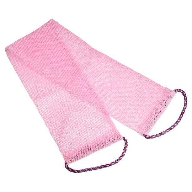 Toalla de exfoliación elástica 1 Pc Unique Bargains para baño y ducha 29.92"x5.51" Rosa