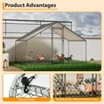 thumbnail image 4 of Spacious Metal Chicken Coop with Waterproof Cover – 9.8'x6.5'x6.5' Outdoor Walk-in Chicken Run for Hens, Ducks, and Rabbits – Durable Poultry Cage for Backyard or Farm Use, 4 of 7