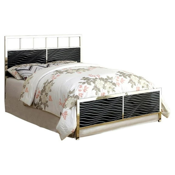 Furniture of America Cepher Wood King Headboard and Footboard in Black