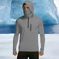 thumbnail image 5 of Mens Sun Shirts UV Protection Long Sleeve Quarter Zip Thumb Holes Hooded Top UPF 50+ Lightweight Breathable Shirt with Face Cover, 5 of 9
