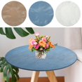 thumbnail image 1 of CNKOO Tablecloth Elastic Edged Tablecloth Wipeable Table Cloth Table Cover for Outdoor Patio Kitchen Dining Room Waterproof Oilproof without Washing 23” Inch  Tight Fit Brown, 1 of 10
