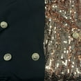 thumbnail image 6 of Sequin Dress For Women Fall V Neck Buttons Long Sleeve Lapel Dress Trendy Patchwork Dresses Gold XXL, 6 of 8