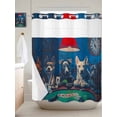 thumbnail image 2 of Funny Dog No Hook Shower Curtain and Liner Set Dogs Playing Poker Playing Cards Retro Shower Curtains with Snap-in Liner & See Through Top Window Hotel Style for Bathroom Decor 72x78 Inch, 2 of 8