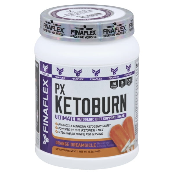 FinaFlex PX Ketoburn Ultimate Ketogenic Diet Support Powder Orange Dreamsicle 15.5 oz
