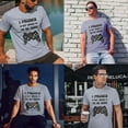 thumbnail image 3 of Greenyef Graphics I Paused My Game to Be Here Video Gamer Gift for Men Teenagers Gaming Funny Graphic T-Shirt Style-19 (Gray, X-Large), 3 of 6