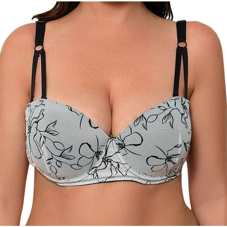 juhao Women s Balconette Bra with Push Up Plus Size Lace Full Coverage Unlined Mesh Underwired Adjustable Strap No Underwire Everyday Bralettes
