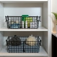 thumbnail image 5 of Set of 2 Storage Bins - Basket Set for Toy, Kitchen, Closet, and Bathroom Storage - Medium Shelf Organizers with Handles by Home-Complete (Black), 5 of 7
