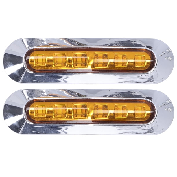 Luz trasera luz trasera led indicador lateral luz lateral 10-30V 6LED Luz trasera lateral Lámpara indicadora brillante Protección IP68 para automóviles Camiones Remolques Amonsee Otros