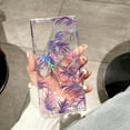thumbnail image 3 of Dteck Case for Samsung Galaxy S24 Ultra Case Clear with Design Slim Protective Soft TPU Bumper Embossed Pattern,Purple Leaf, 3 of 7