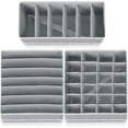 thumbnail image 1 of XISOBO 3 Pcs Boîtes de Rangement Organisateurs de Tiroirs Séparateurs de Placard Pliables, 1 of 5