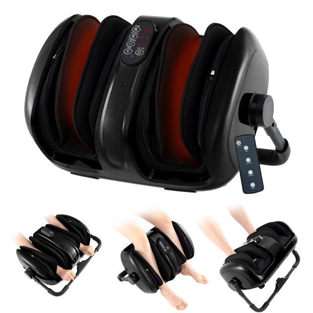 Giantex Foot & Calf Massager w/Heat, Deep Kneading Shiatsu Massager Machine, Gifts for Elder Men Women, Black
