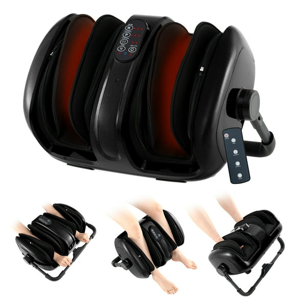 Giantex Foot & Calf Massager w/Heat, Deep Kneading Shiatsu Massager Machine, Gifts for Elder Men Women, Black