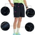 thumbnail image 2 of Kvture Mens Running Shorts with Zipper Pockets Elastic Waist Athletic Workout Short Pants Breathable Gym Clothes Summer Dark Blue XXL, 2 of 7