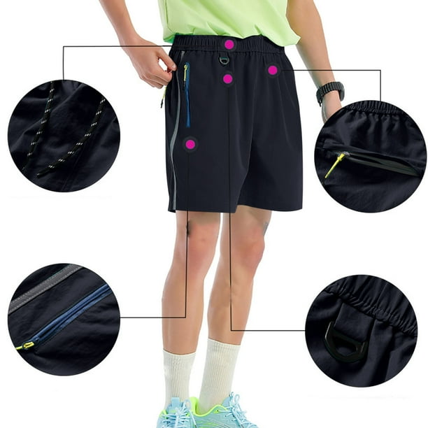 Ceisia Men's Slim Lightweight Quick-dry Gift Casual Shorts Breathable Contrast Zipper Pockets Multi-Color
