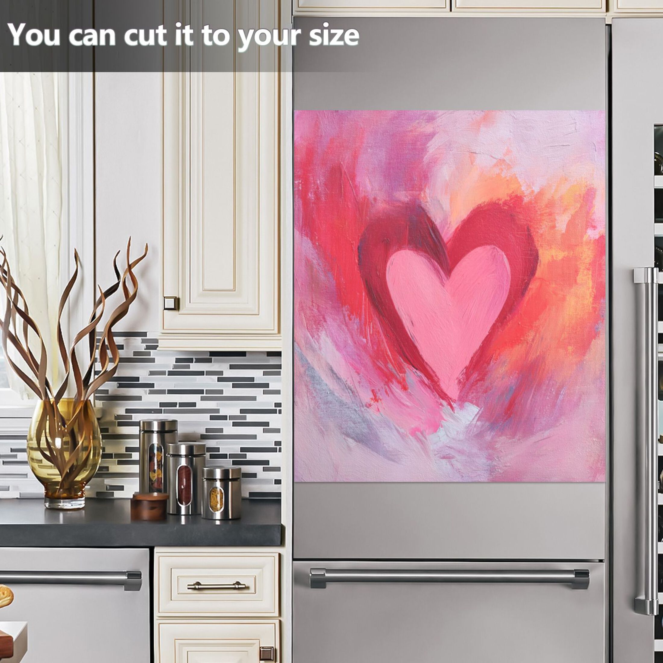 IAUYY Magnetic decorative sticker - 23x26 Inch PVC Refrigerator Decorative Cover, Removable DIY Art for Kitchen Appliances A Pure Heart