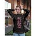 thumbnail image 2 of To The Moon And Back Love Phrase Sweatshirt Women -Image by Shutterstock, Female 3X-Large, 2 of 4