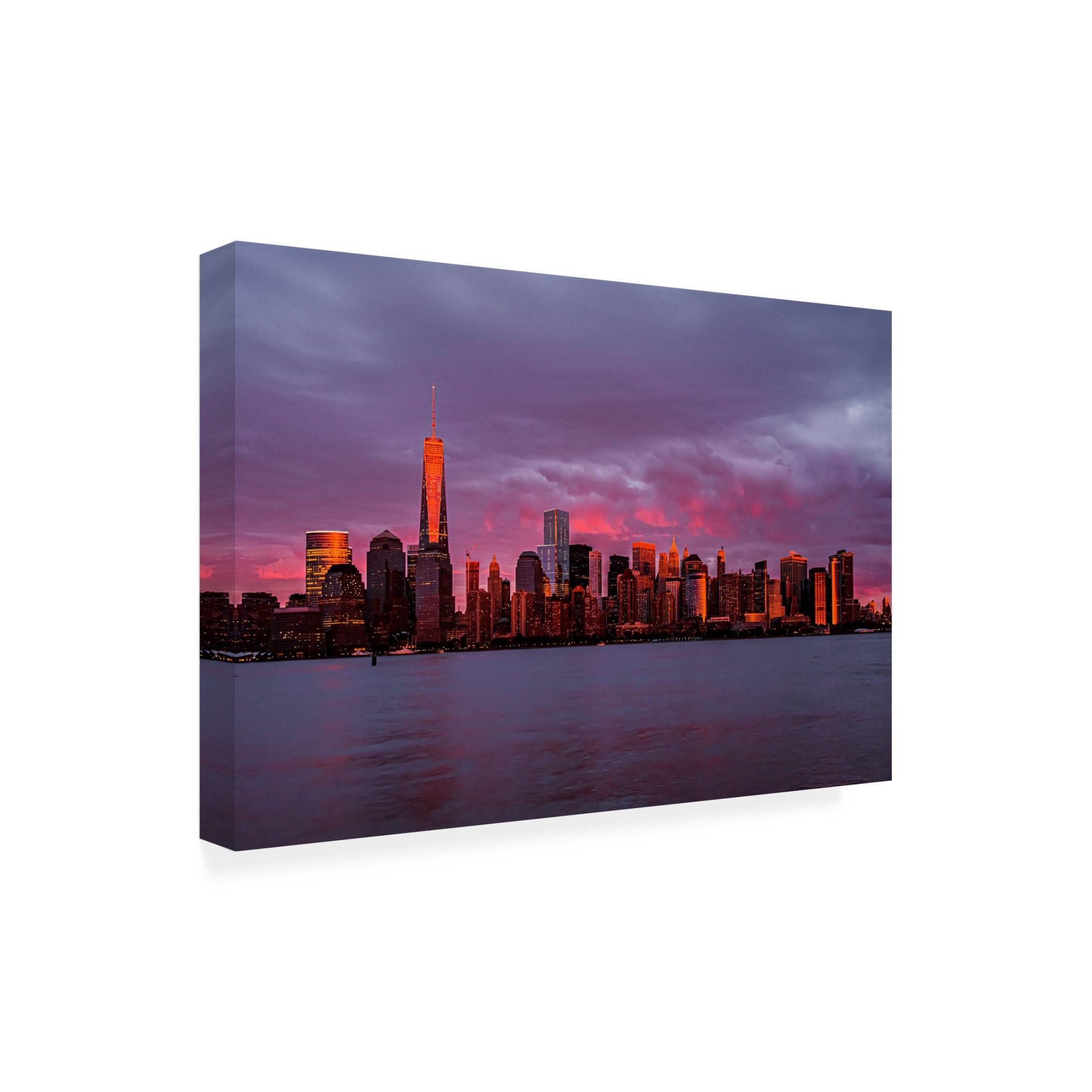 Trademark Fine Art Bing Yu New York City Sunset Canvas Wall Art