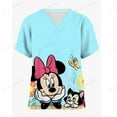 thumbnail image 4 of LS LS Disney Mickey Mouse Imprimé Uniformes Médicaux Infirmière Col en V Manches Courtes Poche Vêtements de Travail Haut Uniforme Accessoires Médicaux, 4 of 7