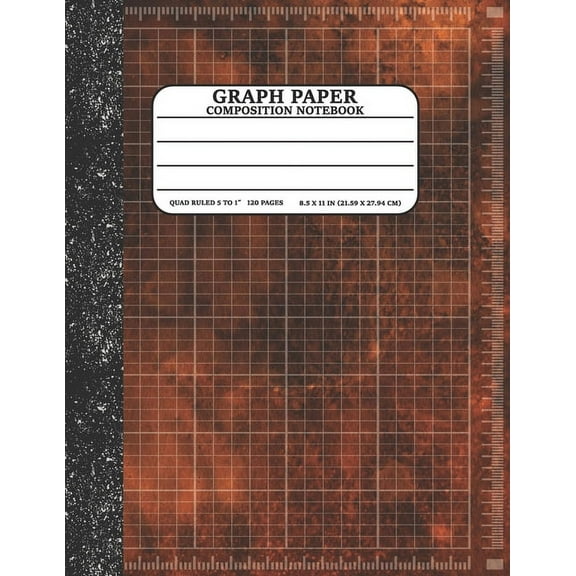 Graph Paper Composition Notebook: Math and Science Lover Graph Paper Cover Watercolor Orange (Quad Ruled 5 squares per inch, 120 pages) Birthday Gifts For Math Lover Teacher, Student Notebook (Paperba