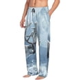 thumbnail image 6 of Sigee Winter Reindeer In Snowy Mountains print Men's Pajama Pants Lounge Sleep Bottoms with Elastic Waistband and Pockets-Large, 6 of 6
