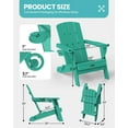 thumbnail image 5 of Outdoor Adirondack Chair, Outdoor Folding All-Weather HDPE Adirondack Chairs with 2 Cup Holders for Patio, Aqua, 5 of 8