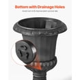 thumbnail image 6 of Plastic Urn Planters, 9.8 x 16.5 Inch, 2 Pack Black Classic Flower Pots Front Porch Planters, Indoor & Outdoor Vase for Wedding, Party, Event, Home, Stage, Garden, Balcony, Patio Decoration, 6 of 7