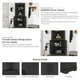 thumbnail image 4 of 69'' H Tall Farmhouse Corner Storage Cabinet with 2 Doors, Narrow Bathroom Cabinet with Storage Shelves, Corner Hutch for Kitchen, Dining Living Room, Black, 4 of 9