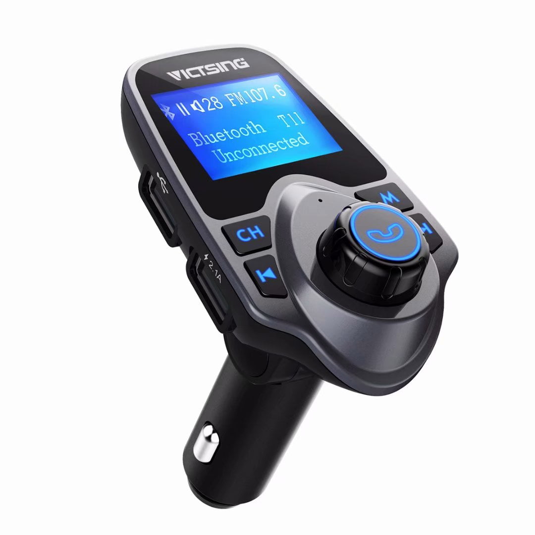 Victsing Bluetooth FM Transmitter Wireless Adapter 3 USB Charger AUX TF Player