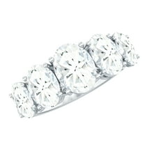 Rosec Jewels Sterling Silver Anniversary Ring for Women - 925 Moissanite Ring (D-VS1 Quality) - Ready to Gift for Valentines Day, US 5.00