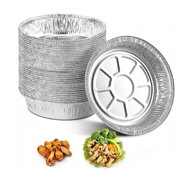 Disposable Aluminum Foil Pans 20 Pack, 8-inch Cooking Pans for Baking, Serving and Food Storage