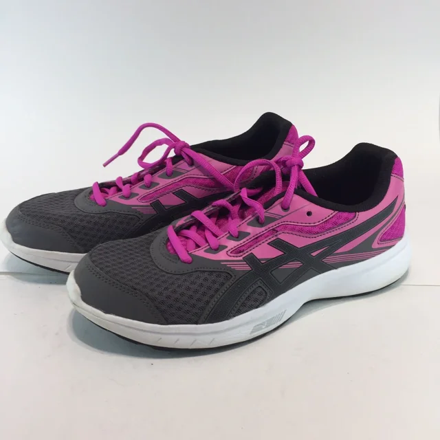 ASICS T791S Womens Stormer Running-Shoes, Carbon/Black/Pink Glow, 8.5 Medium US