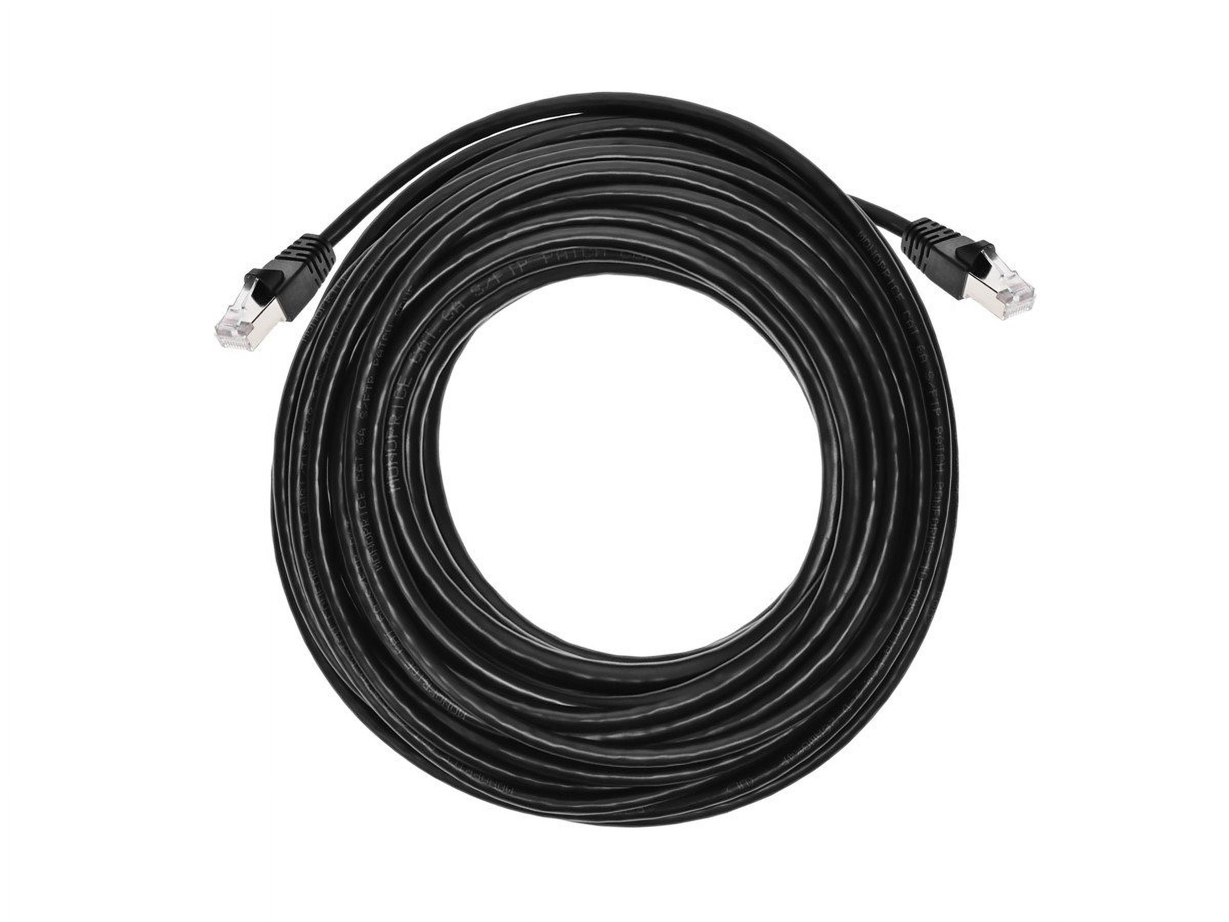 Monoprice Cat6A Ethernet Patch Cable - 50 Feet - Black | Network Internet Cord - RJ45, 550Mhz, STP, Pure Bare Copper Wire, 10G, 26AWG