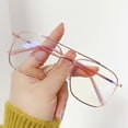 thumbnail image 2 of Gafas planas de doble haz simples a la moda, gafas de estilo coreano para hombre, montura grande de Metal, gafas antiazules, montura de gafas cuadradas Retro, 2 of 5