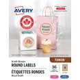 thumbnail image 1 of Avery Kraft Brown Round Labels, 2½" Diameter, Permanent Adhesive, for Laser and Inkjet Printer - 72808, 1 of 6