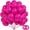 Hot Pink, variant on 20 bright pink 10-inch balloons with ribbons, suitable for birthday, wedding, engagement, bridal shower, bachelorette party, and tropical themed party decorations.