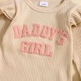 thumbnail image 6 of LNMQLPDBS Baby Clothes for Girls Ribbed Layered Ruffle Long Sleeve Solid Color Pullover Letter Romper & Elastic Waist Pants 2pcs Outfits Newborn Gift Set Baby Girl Clothes for Home Outdoor Daily, 6 of 9