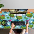 thumbnail image 4 of Long Mouse Pads for Desk,Sky Blue Floating Island Dinosaurs Desk Mats on Top Of Desks, Desk Mouse Pad Extra Large with 3mm Non-Slip Base and Stitched Edge for Gaming,Work,Home 47.3"x23.6", 4 of 5