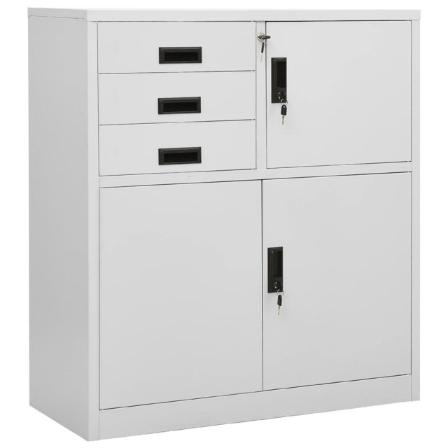 vidaXL Office Cabinet Light Grey 90x40x102 cm Steel