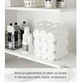 thumbnail image 2 of Yamazaki Home Towel Storage Organizer, White, Steel, Handles, No Assembly, 2 of 7