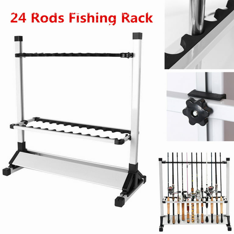 Airkoul 24-rod Fishing Rod Holder Storage Rack Aluminum Fishing Rod Stand  Rack