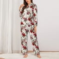 thumbnail image 2 of Sikiie Rose Flowers Women's Long-Sleeve Shirt and Full-Length Bottom Pajama Set (s-xxl)-XX-Large, 2 of 7