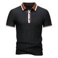 thumbnail image 2 of RongHuan Men's Knit Shirts Regular Fit Lightweight Business Casual Stretch Textured Collared Short Sleeve Tops, 2 of 5