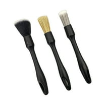 IPEWLEX Ergonomic 3-Piece Car Detail Brush Set for Gentle and Effective Interior Cleaning - Soft Bristle Design for Delicate Surfaces