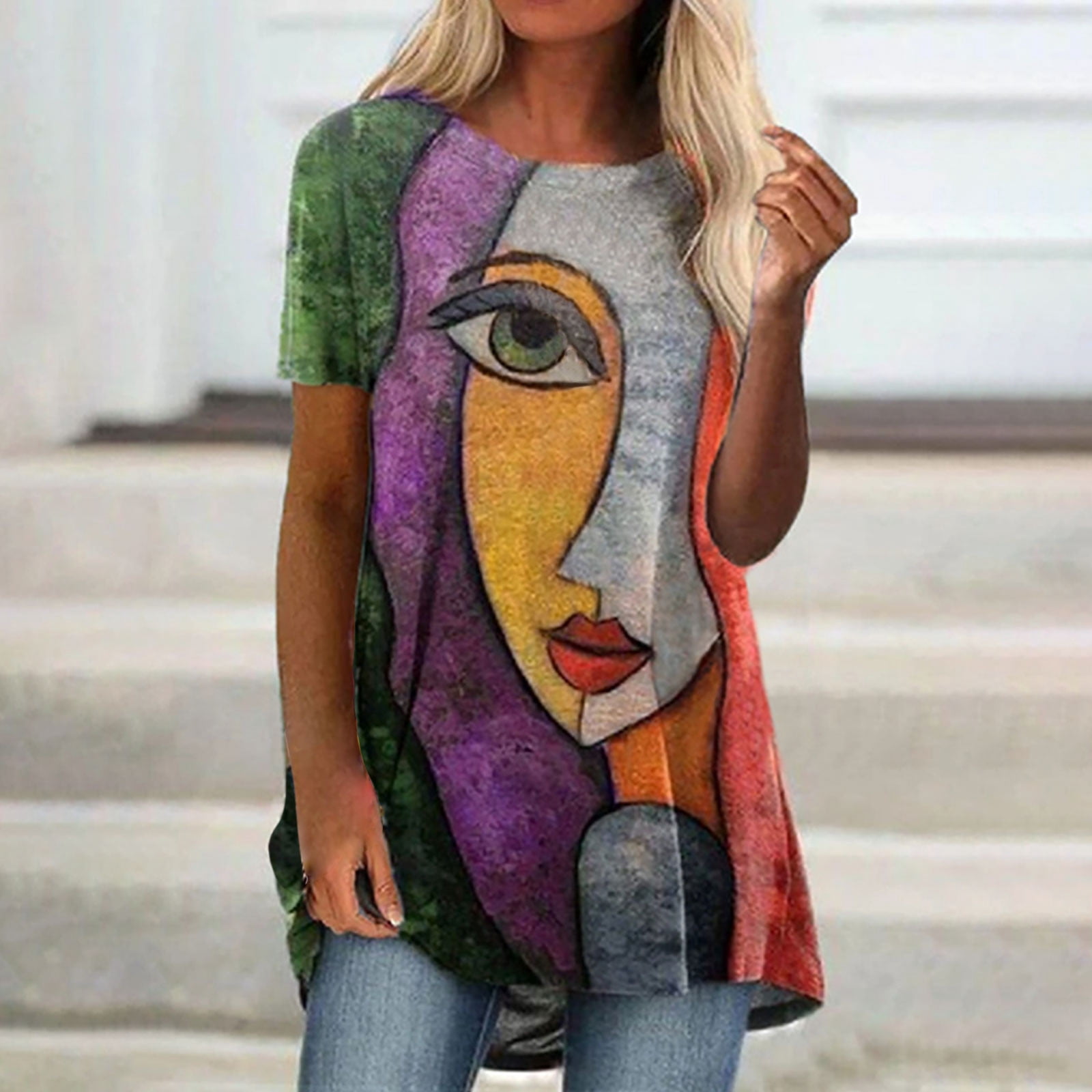 HTNBO Womens Summer Tunics to wear with 