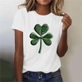 thumbnail image 2 of Puntoco Plus Size Tops 2025 Clearance St. Patrick Day Shirt Women: Green Shamrock Tee Clover Vintage Tee Top Four Leaf Retro T Shirts White XL(XL), 2 of 4