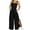 Black, variant on Women's Summer Bib Overalls Casual Sleeveless Adjustable Straps Split Wide Leg Pants Jumpsuit Romper with Pockets
